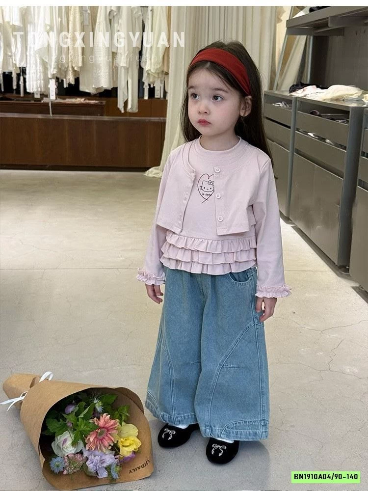 ÁO THUN HỒNG VIỀN BÈO GIẢ 2 LỚP