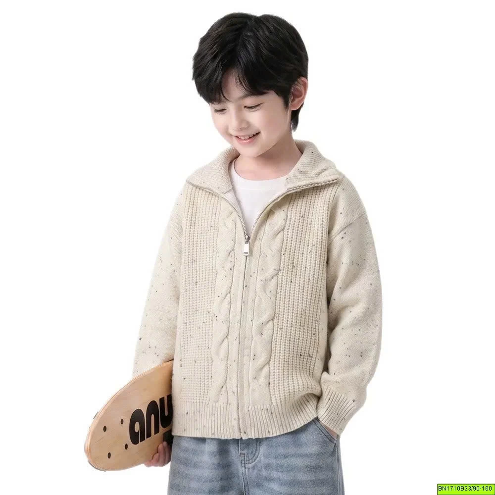 ÁO KHOÁC LEN MUỐI TIÊU KÉO KHÓA