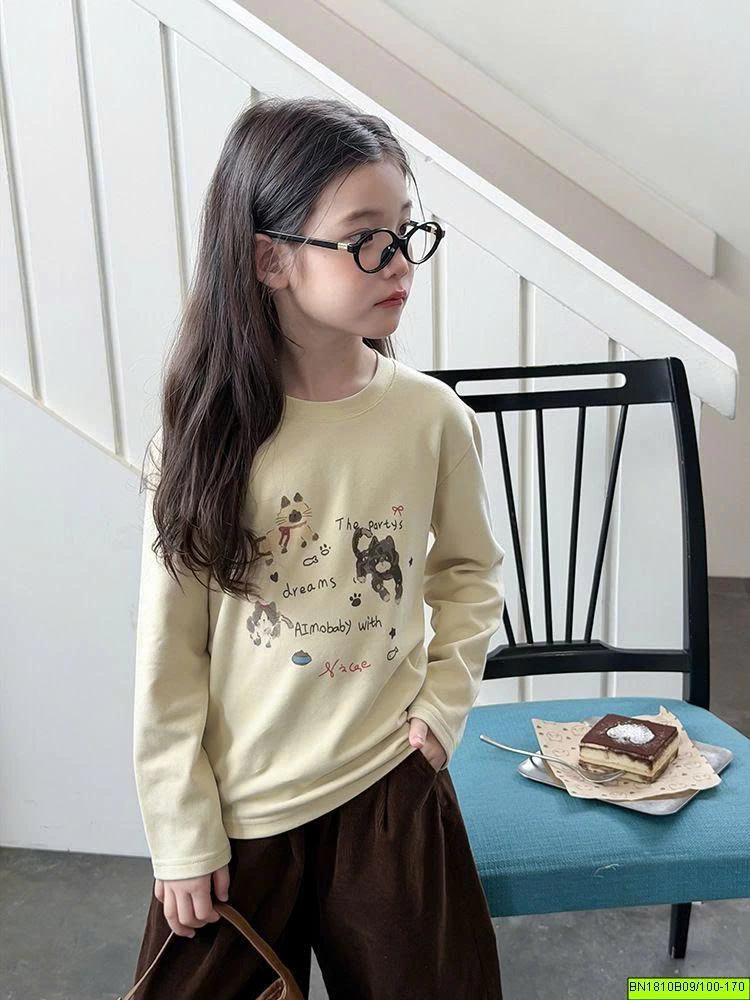ÁO THUN IN HÌNH CHÓ MÈO AMBB 26E071