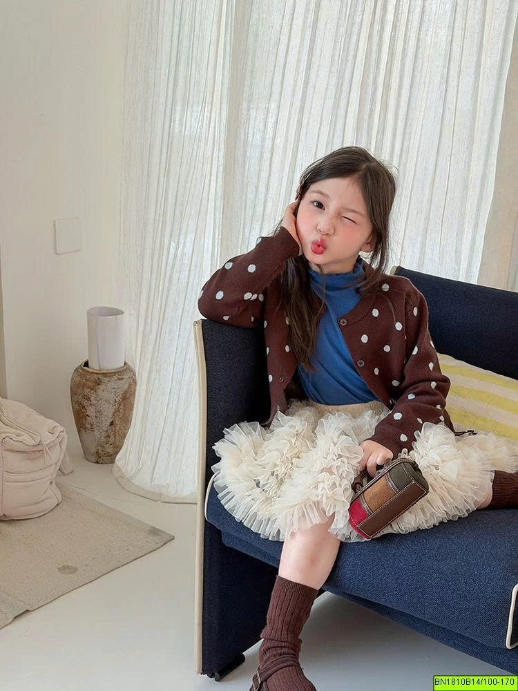 ÁO KHOÁC LEN CHẤM BI AMBB 26E271