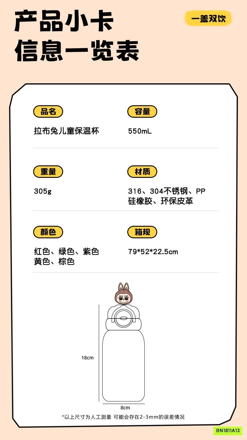 BÌNH GIỮ NHIỆT LABUBU INOX 316