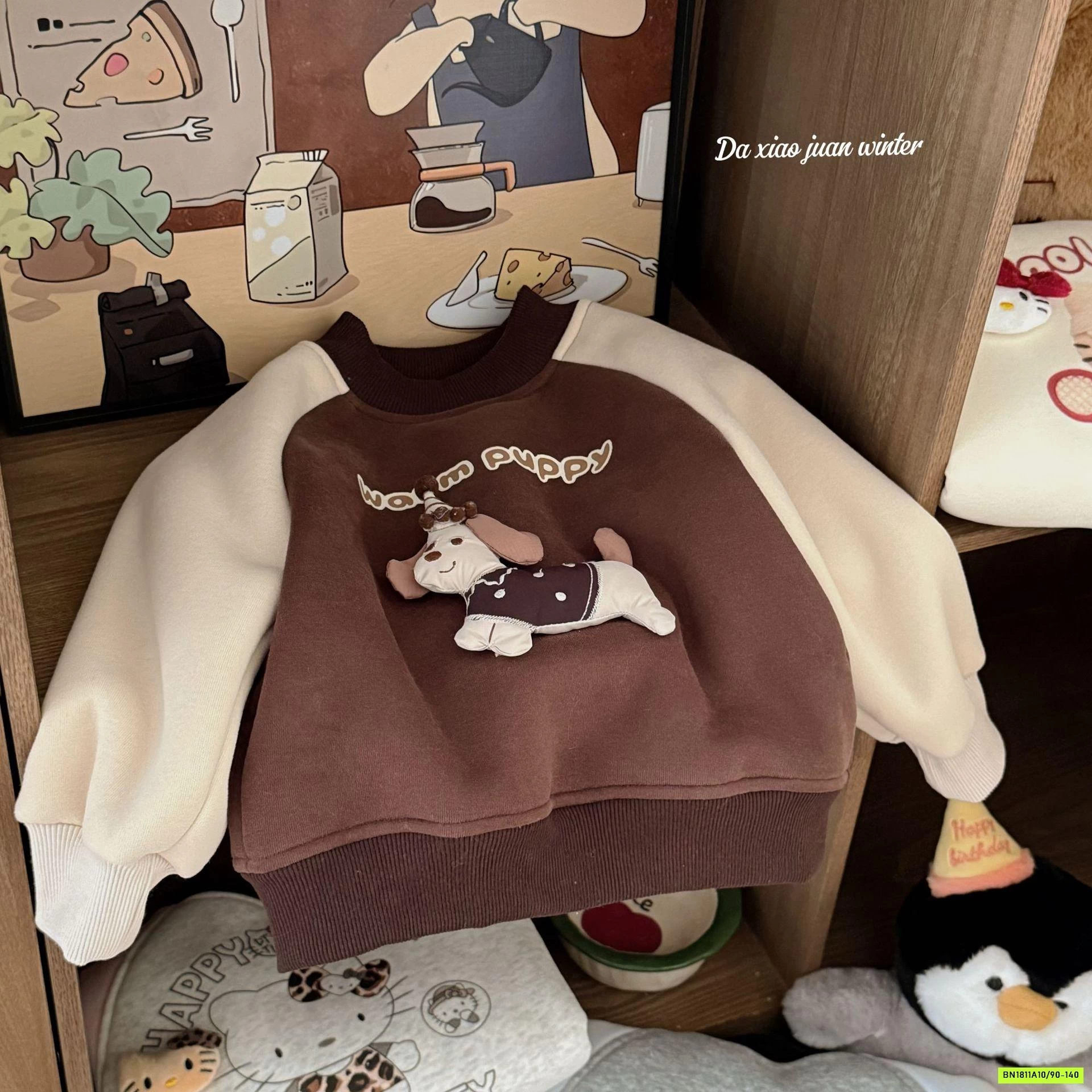 AO NỈ LÓT LÔNG CỪU GẮN THÚ CƯNG