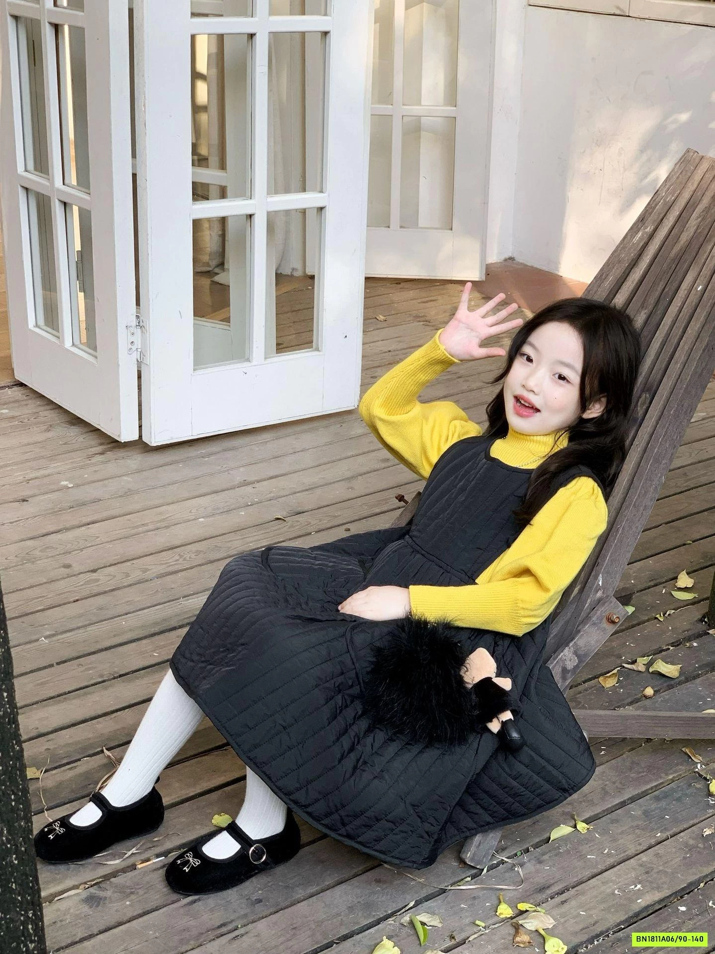 ÁO LEN VÀNG MIX ĐẦM PHAO