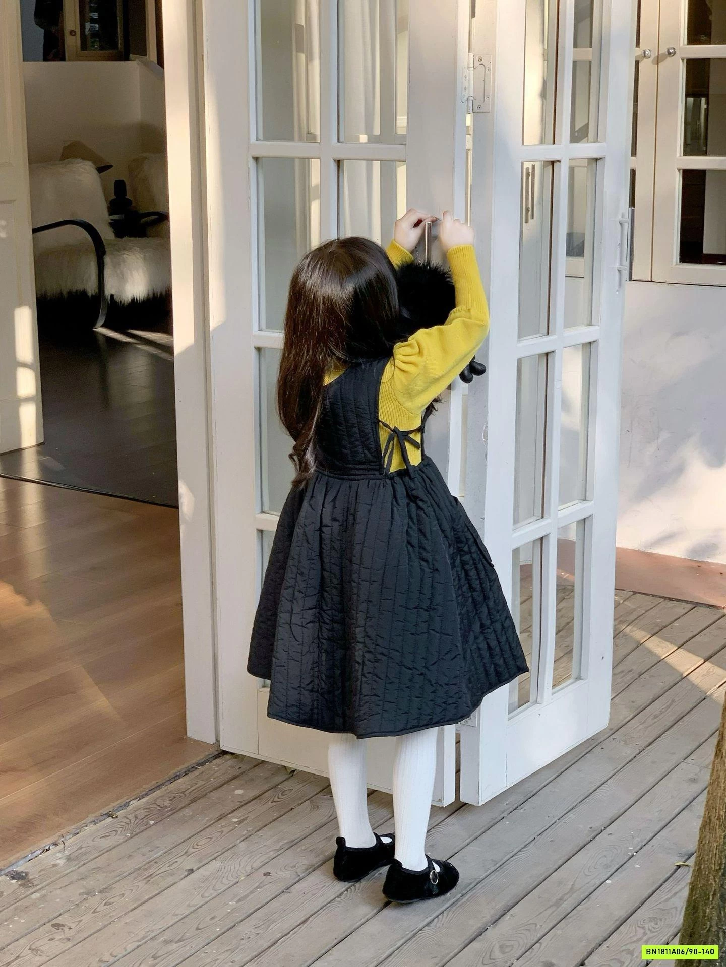 ÁO LEN VÀNG MIX ĐẦM PHAO