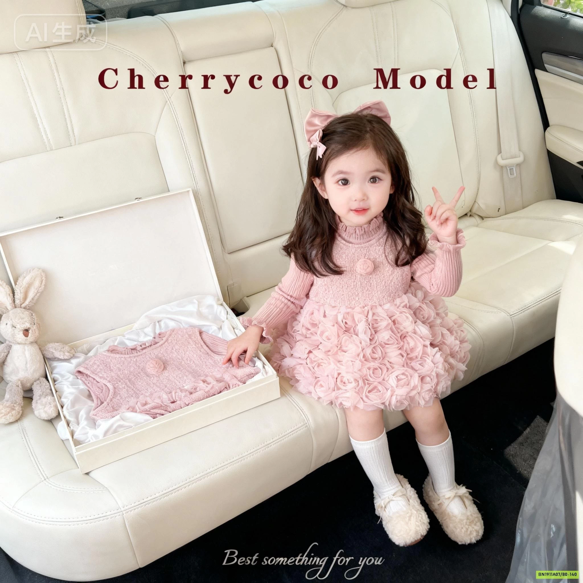 ĐẦM HOA HỒNG LÓT NHUNG CHERRYCOCO