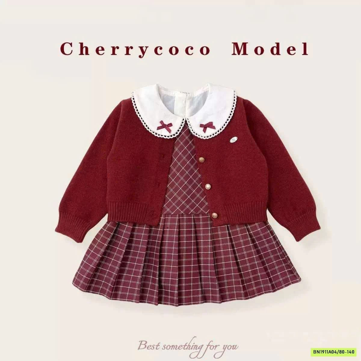 SÉT VÁY CARO + CARDIGAN CHERRYCOCO