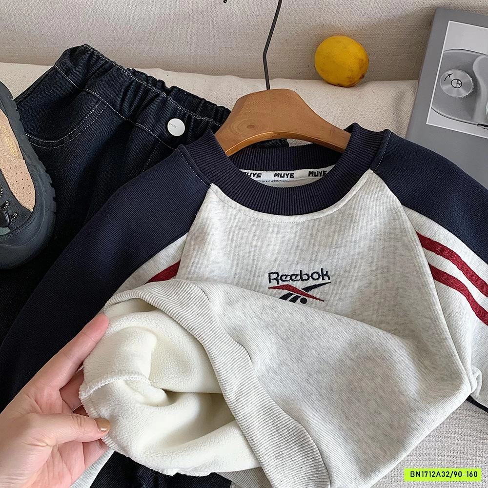 ÁO NỈ PHỐI MÀU TAY LÓT LÔNG CỪU MUYE