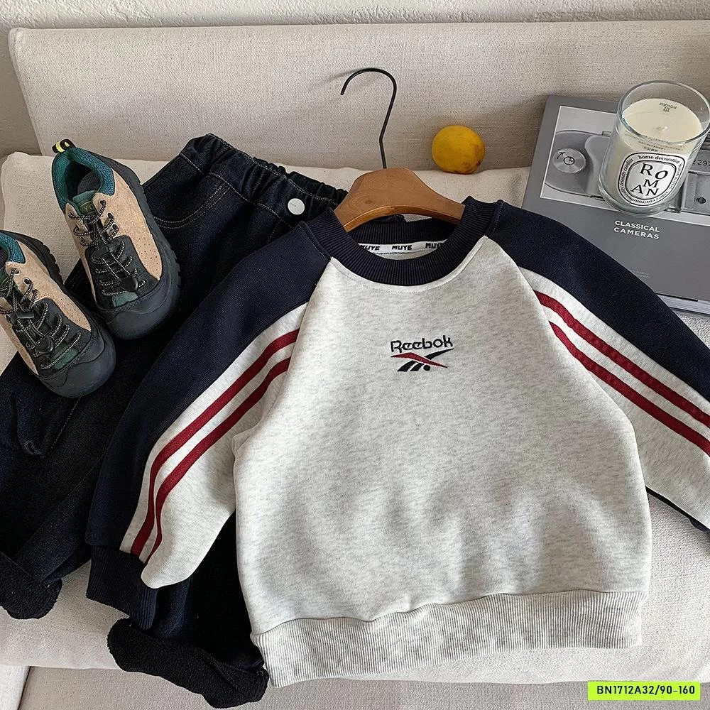 ÁO NỈ PHỐI MÀU TAY LÓT LÔNG CỪU MUYE