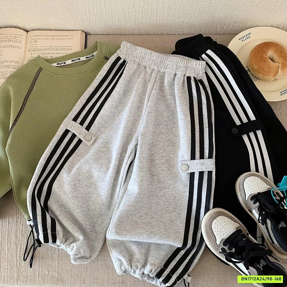 QUẦN COTTON BO GẤU 3 SỌC MUYE