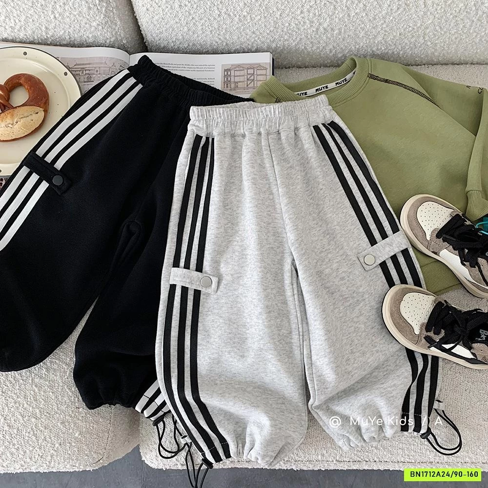 QUẦN COTTON BO GẤU 3 SỌC MUYE