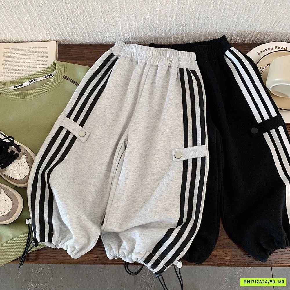 QUẦN COTTON BO GẤU 3 SỌC MUYE