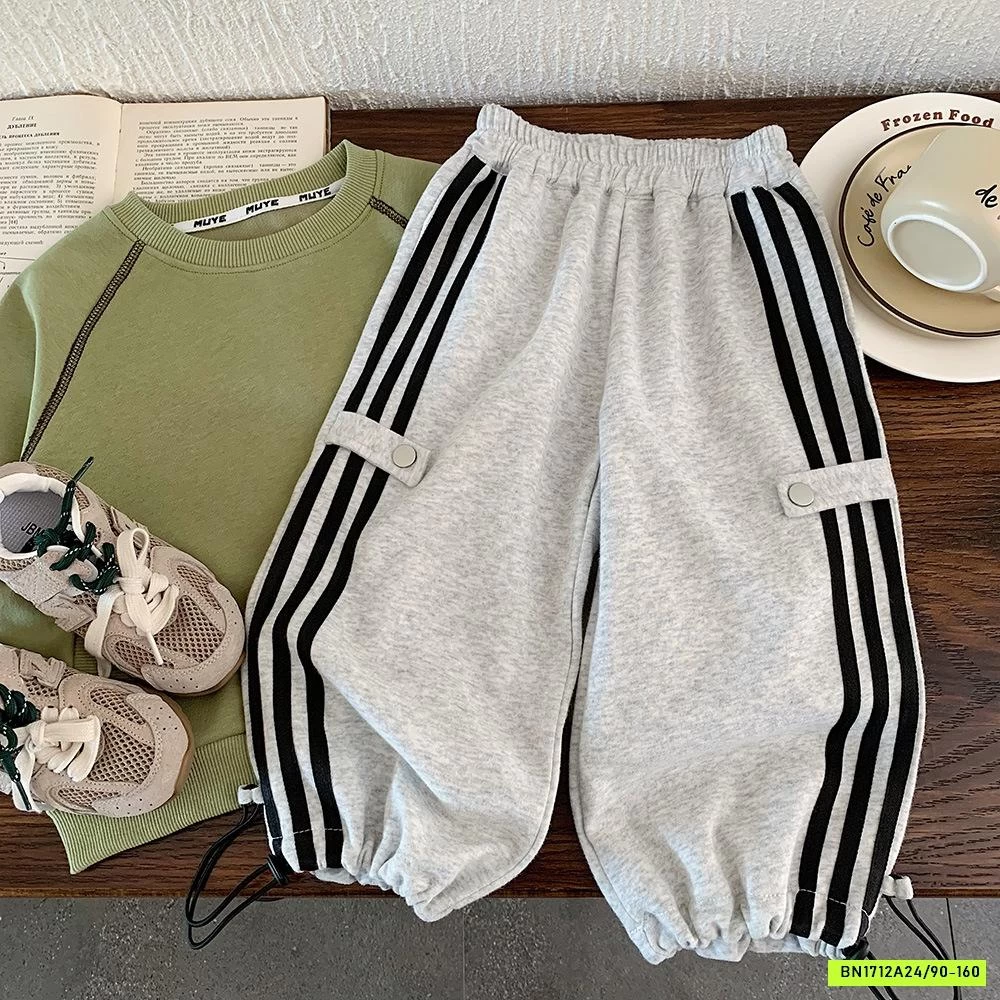 QUẦN COTTON BO GẤU 3 SỌC MUYE