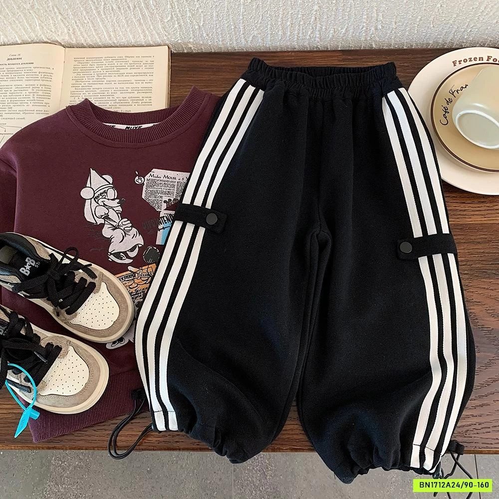 QUẦN COTTON BO GẤU 3 SỌC MUYE