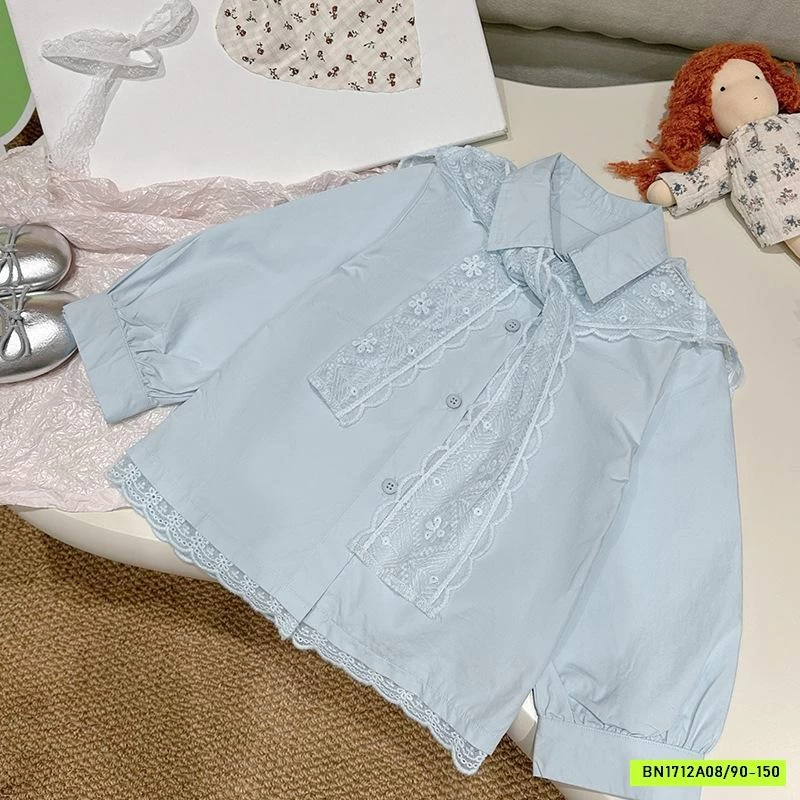 SƠ MI TRƠN MÀU KÈM CHOÀNG REN