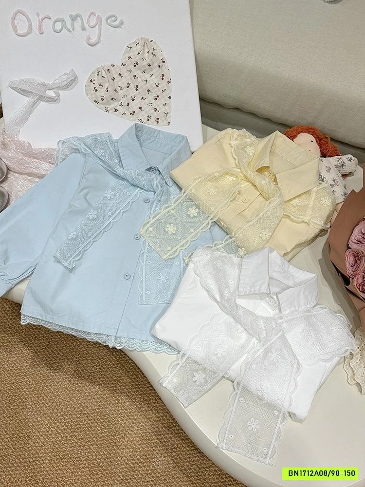 SƠ MI TRƠN MÀU KÈM CHOÀNG REN