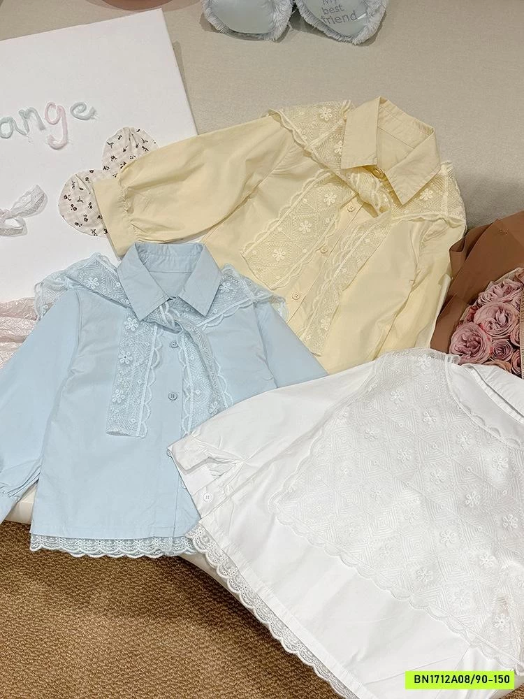 SƠ MI TRƠN MÀU KÈM CHOÀNG REN