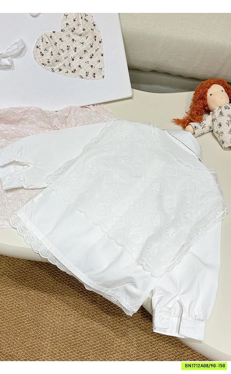 SƠ MI TRƠN MÀU KÈM CHOÀNG REN