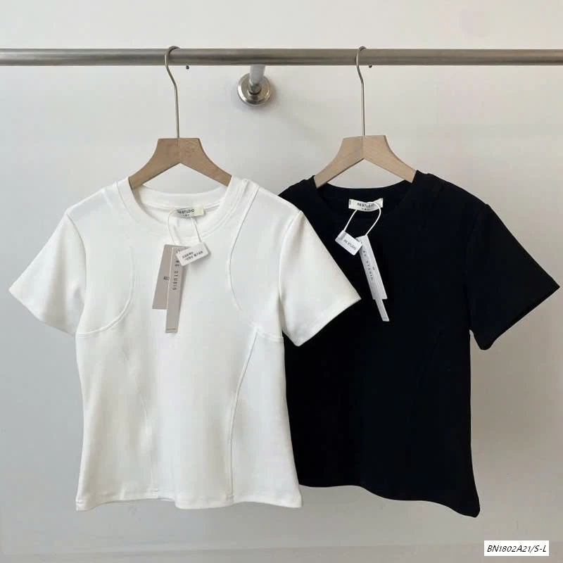 ÁO THUN CỔ TRÒN NẸP EO