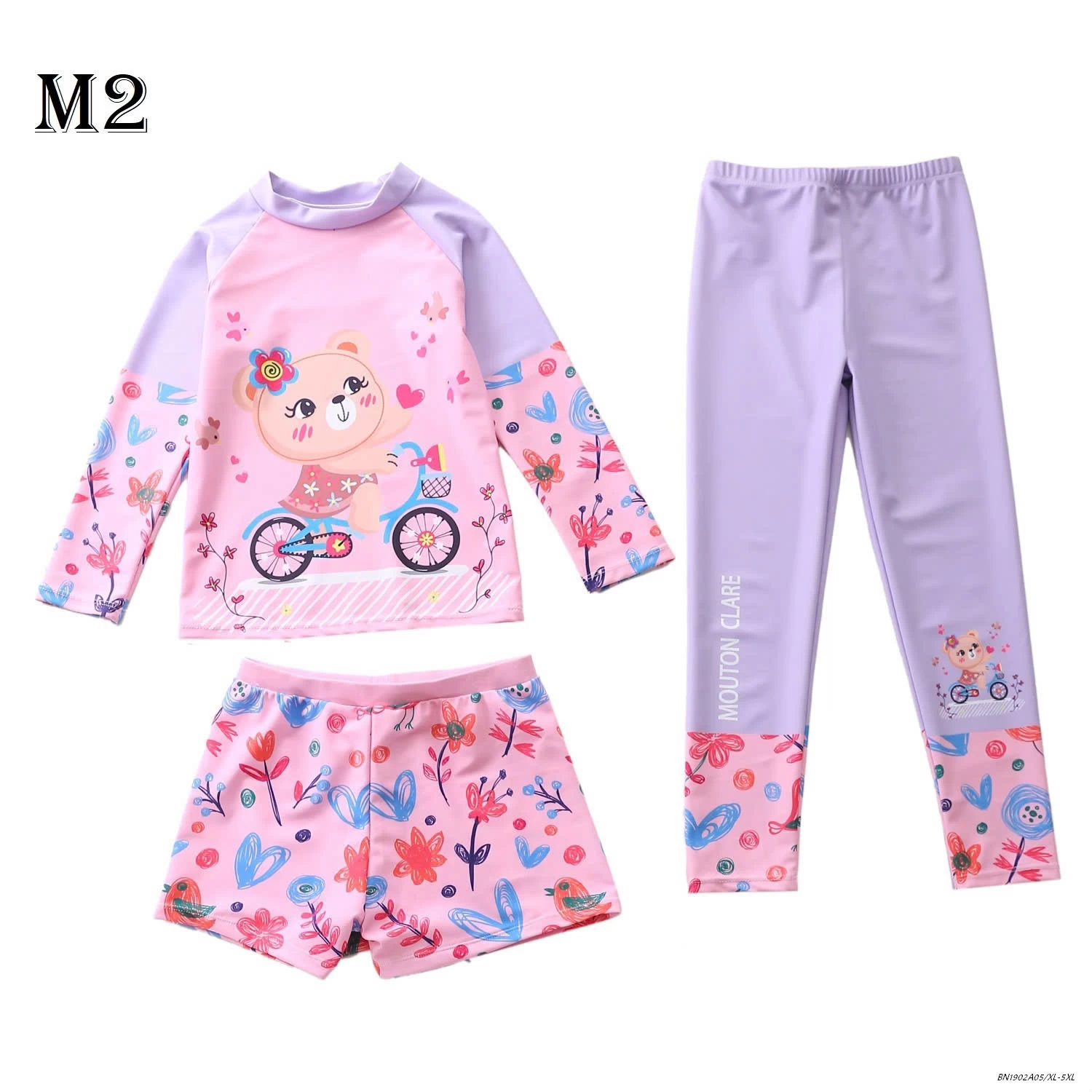 SET ĐỒ BƠI BÉ GÁI 3 CHI TIẾT