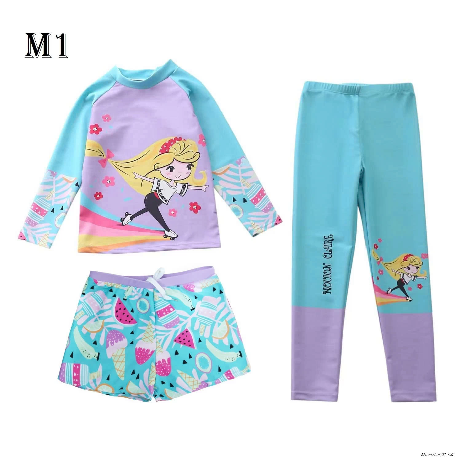 SET ĐỒ BƠI BÉ GÁI 3 CHI TIẾT