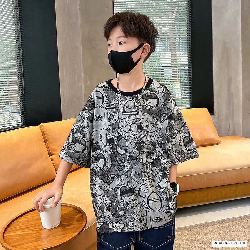 ÁO THUN HỌA TIẾT  TRẮNG ĐEN SIZE ĐẠI