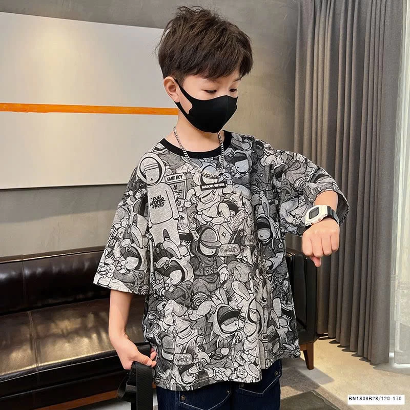 ÁO THUN HỌA TIẾT  TRẮNG ĐEN SIZE ĐẠI