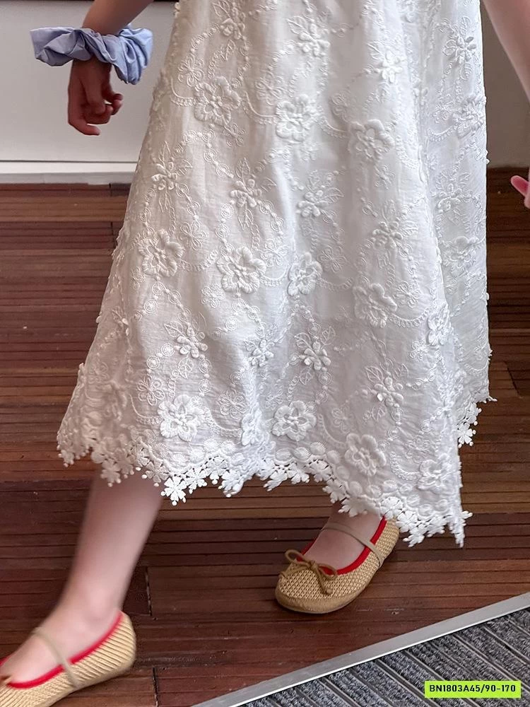 ĐẦM 2 DÂY THÊU NỔI 25B004 AMBB