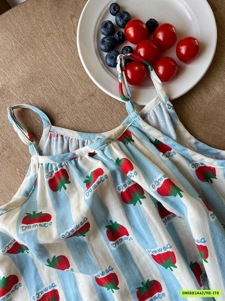 ĐẦM MAXI 2 DÂY CÀ CHUA 25D161 AMBB