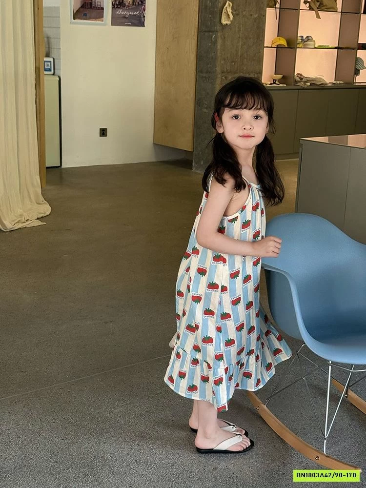 ĐẦM MAXI 2 DÂY CÀ CHUA 25D161 AMBB