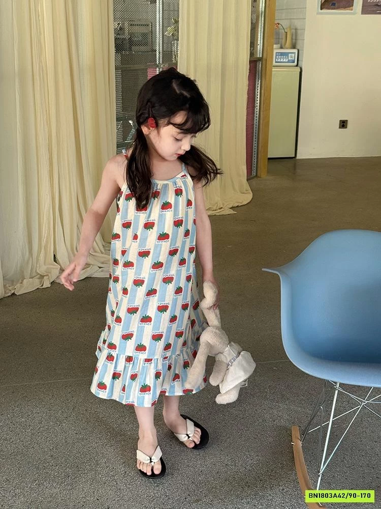 ĐẦM MAXI 2 DÂY CÀ CHUA 25D161 AMBB