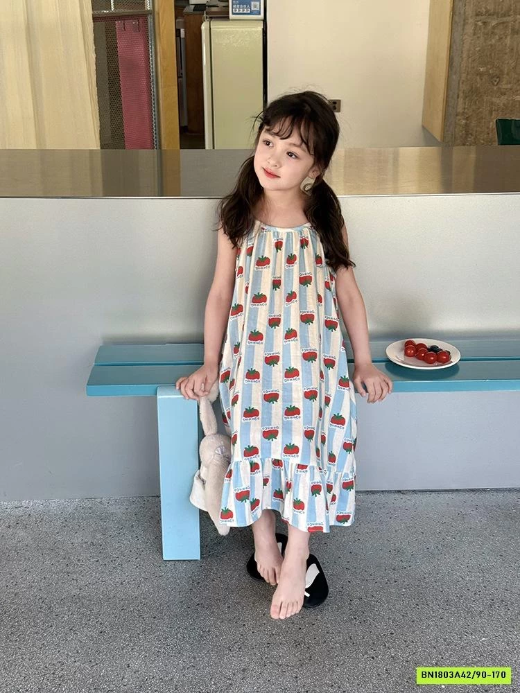 ĐẦM MAXI 2 DÂY CÀ CHUA 25D161 AMBB