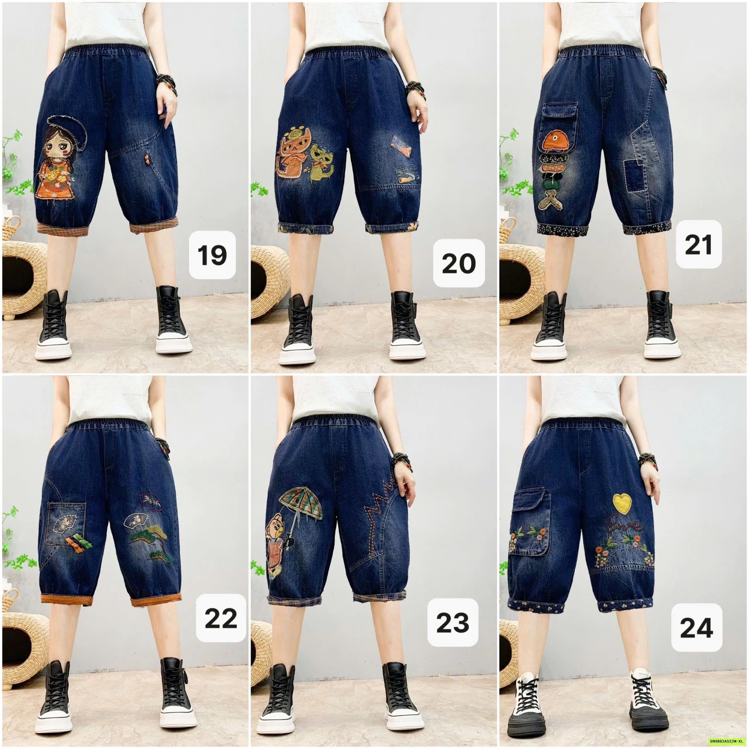 JEANS LỠ BAGGY THÊU