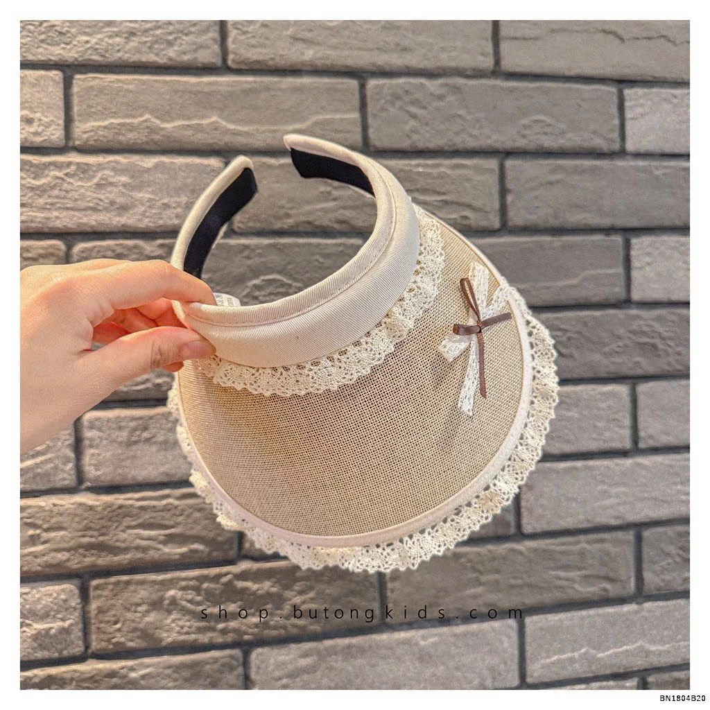 MŨ CHỐNG NẮNG NỬA ĐẦU PHỐI REN NƠ