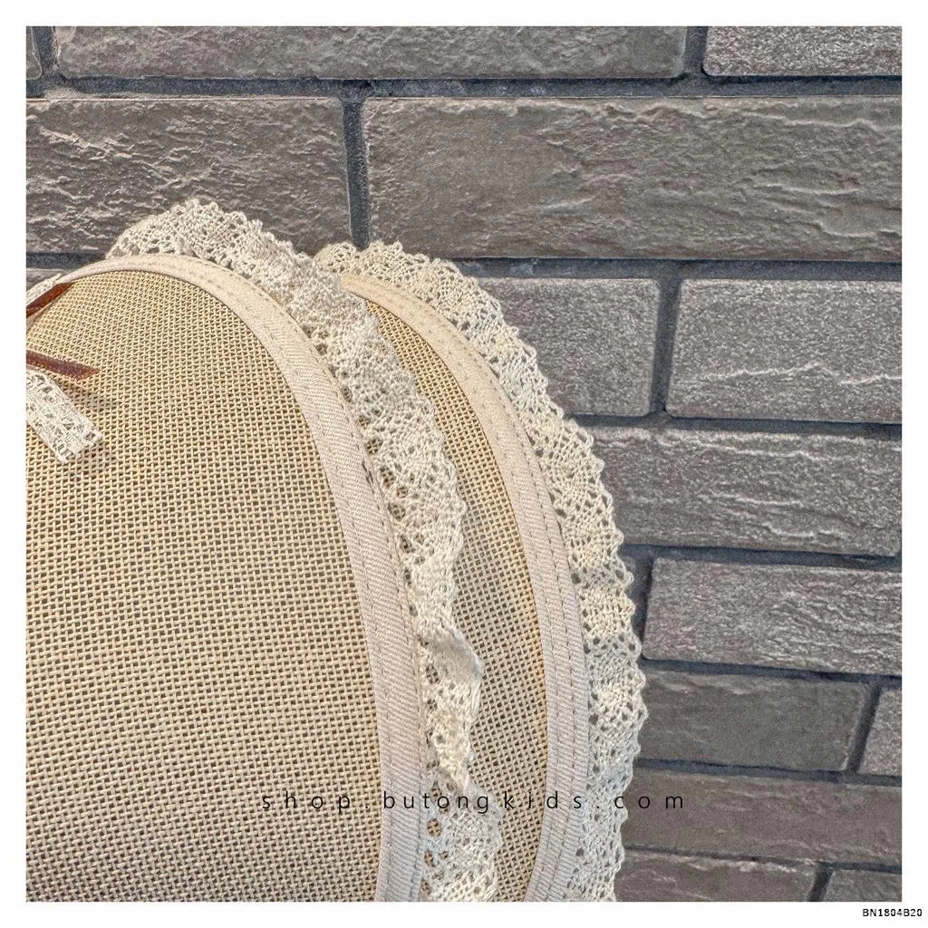 MŨ CHỐNG NẮNG NỬA ĐẦU PHỐI REN NƠ