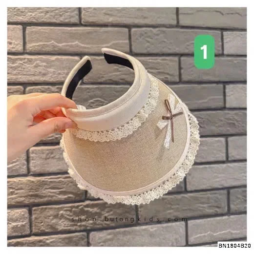 MŨ CHỐNG NẮNG NỬA ĐẦU PHỐI REN NƠ