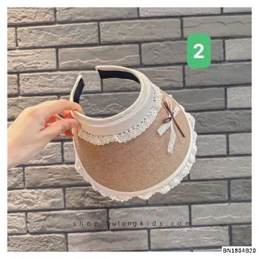 MŨ CHỐNG NẮNG NỬA ĐẦU PHỐI REN NƠ