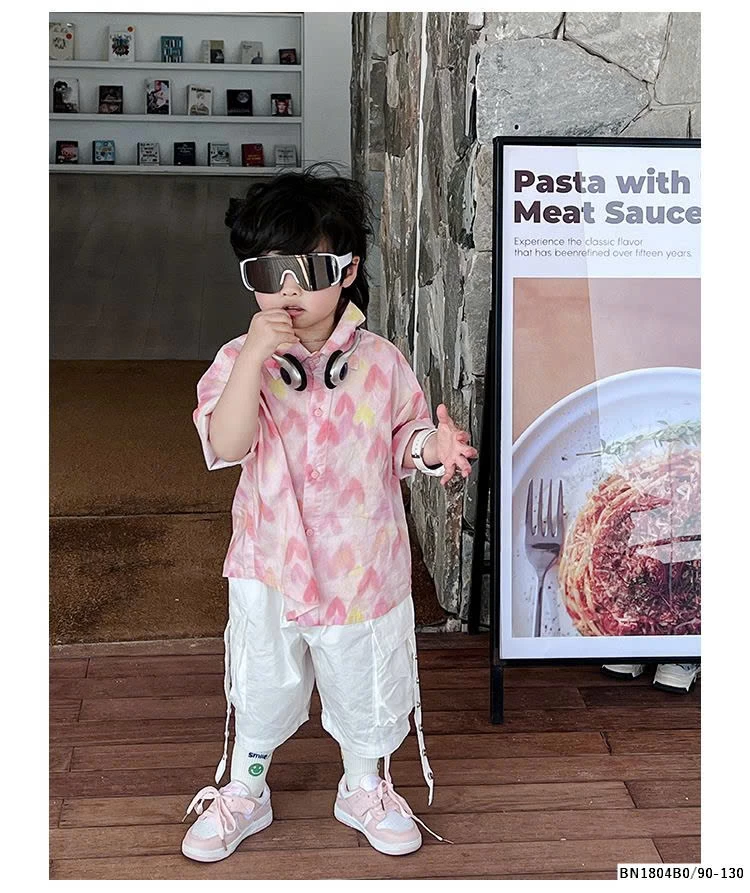 ÁO SƠ MI TRÁI TIM HỒNG