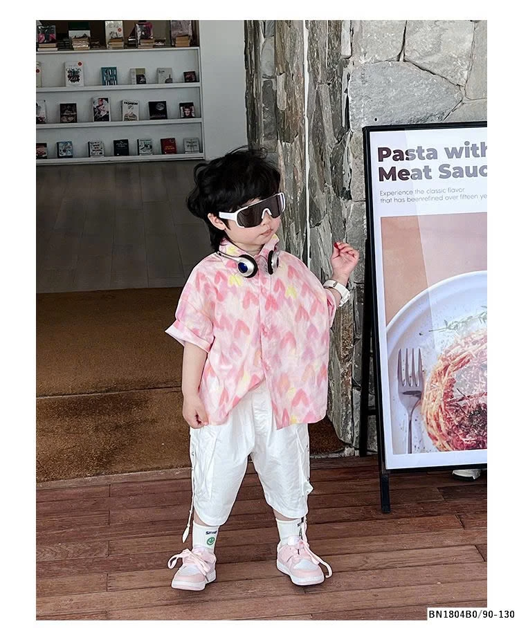 ÁO SƠ MI TRÁI TIM HỒNG