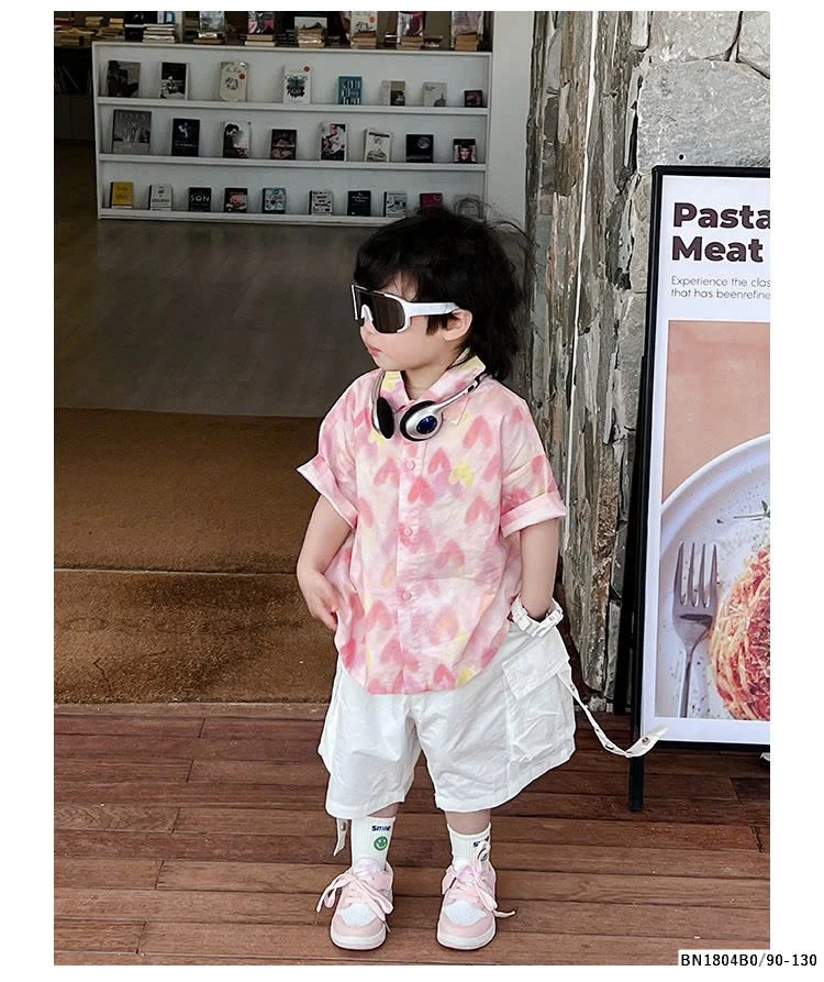 ÁO SƠ MI TRÁI TIM HỒNG