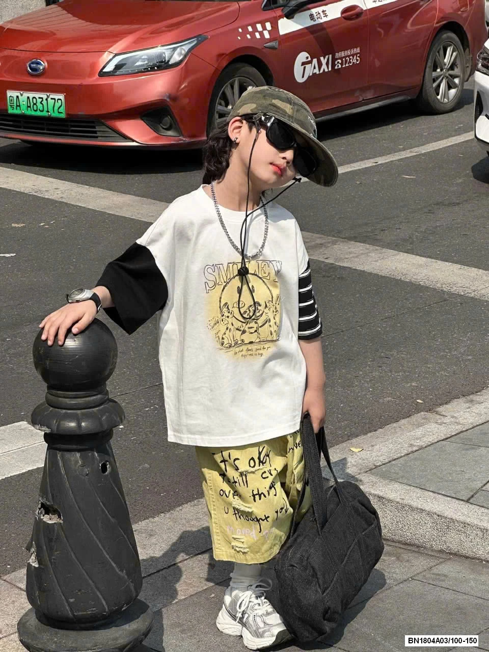 ÁO PHỐI MÀU TAY MIX SHORT VÀNG