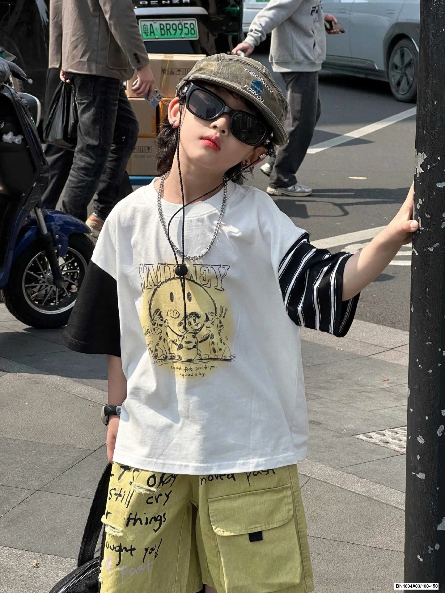 ÁO PHỐI MÀU TAY MIX SHORT VÀNG