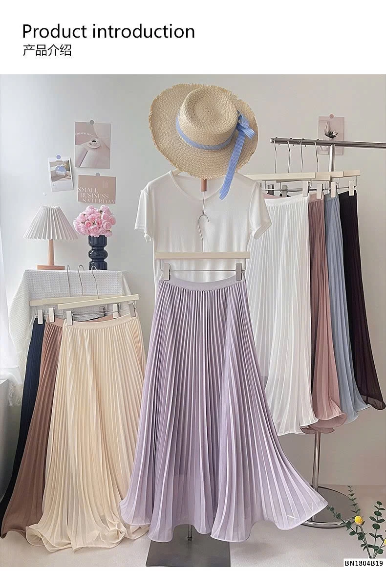 CHÂN VÁY XẾP LY ĐUÔI XÒE