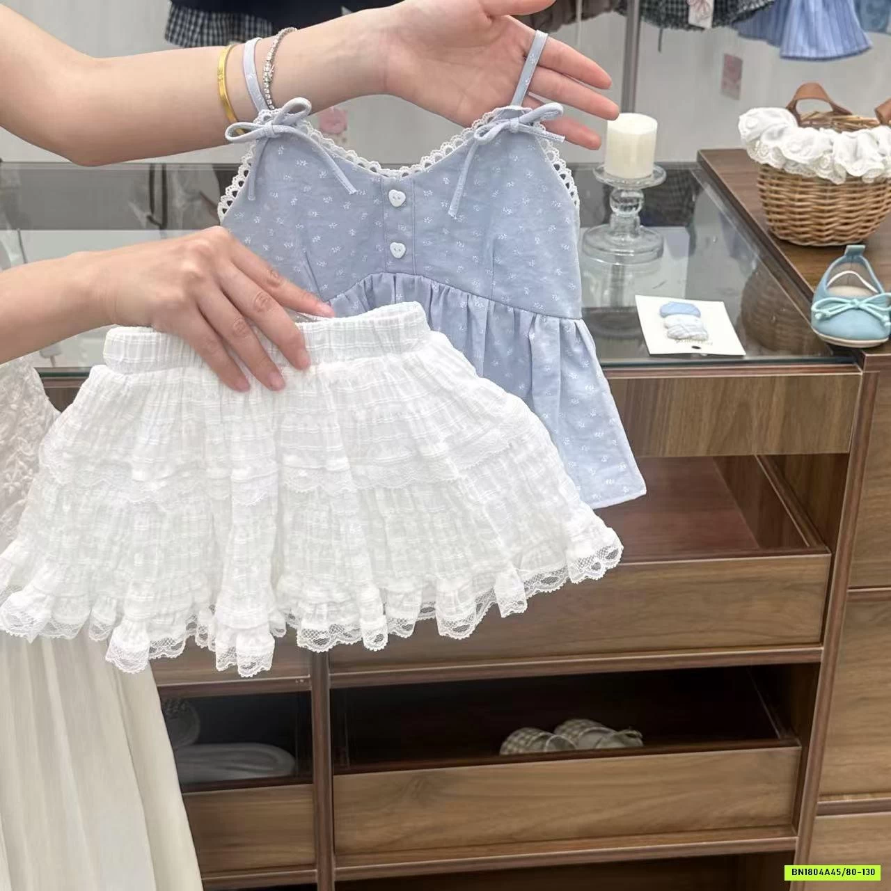 SÉT ÁO 2 DÂY MIX CV TRẮNG