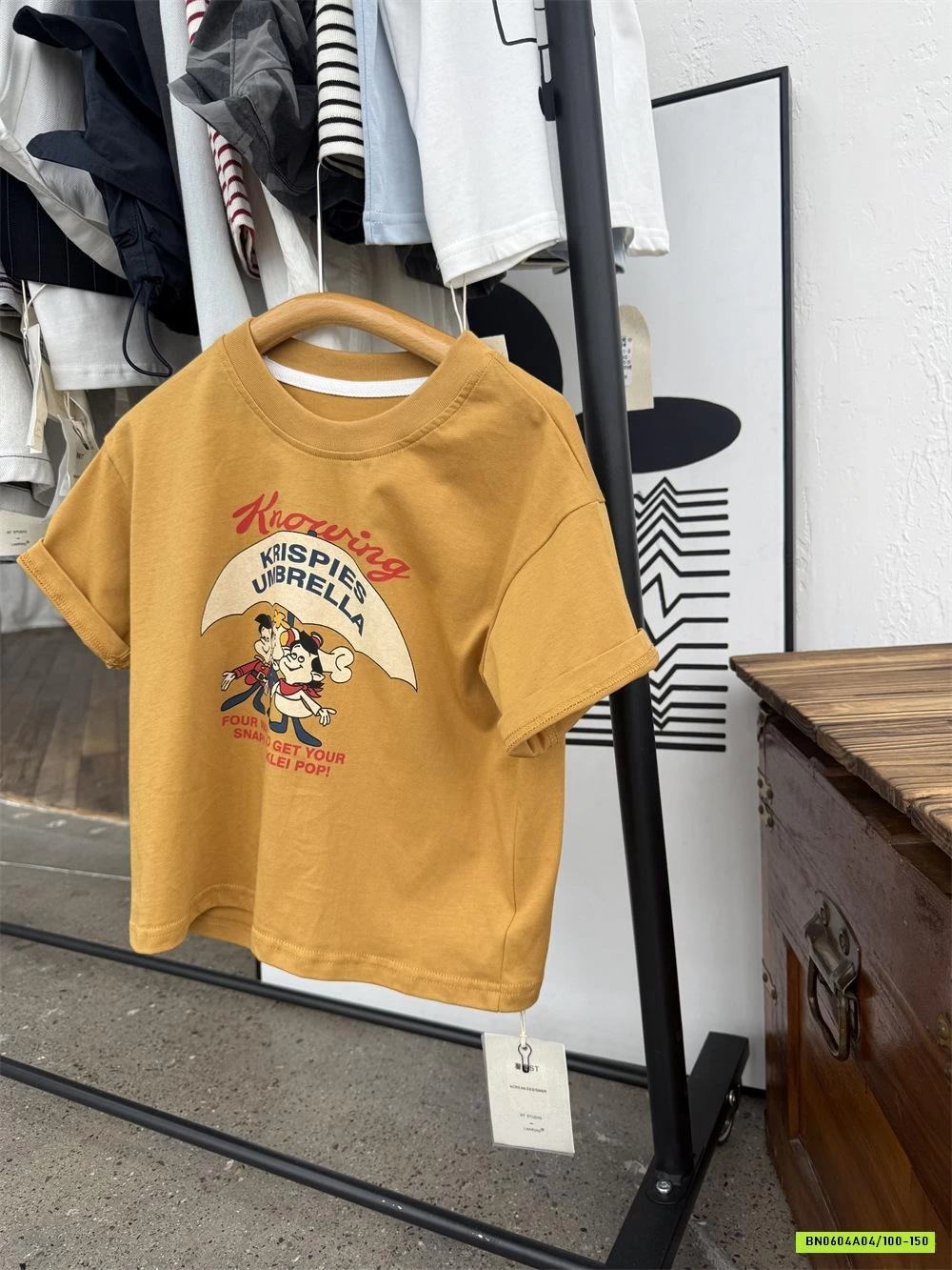 ÁO THUN VÀNG IN HÌNH KUTE