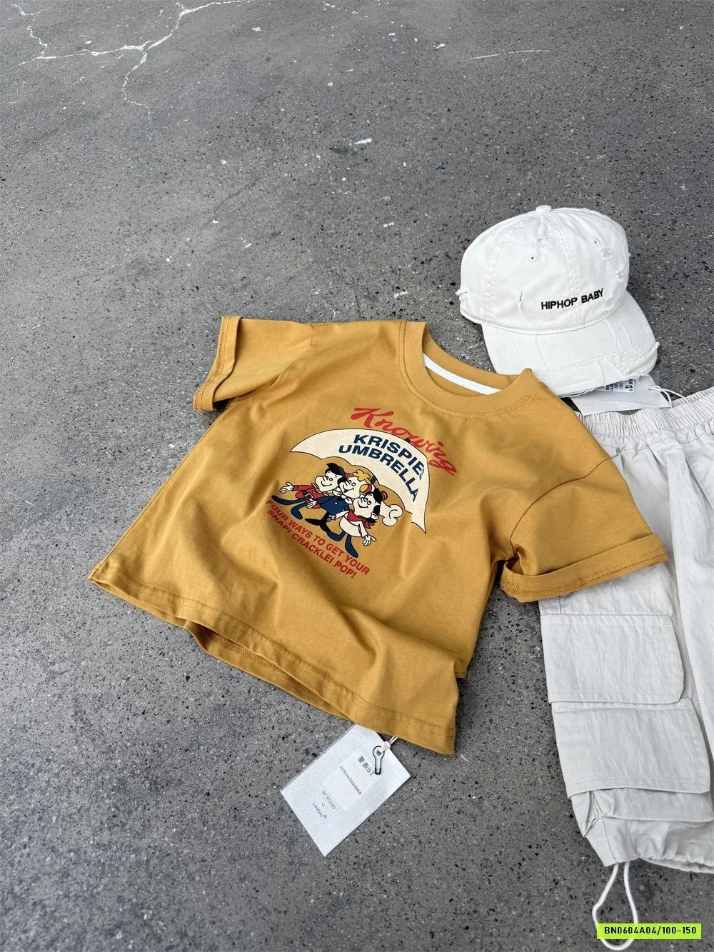 ÁO THUN VÀNG IN HÌNH KUTE