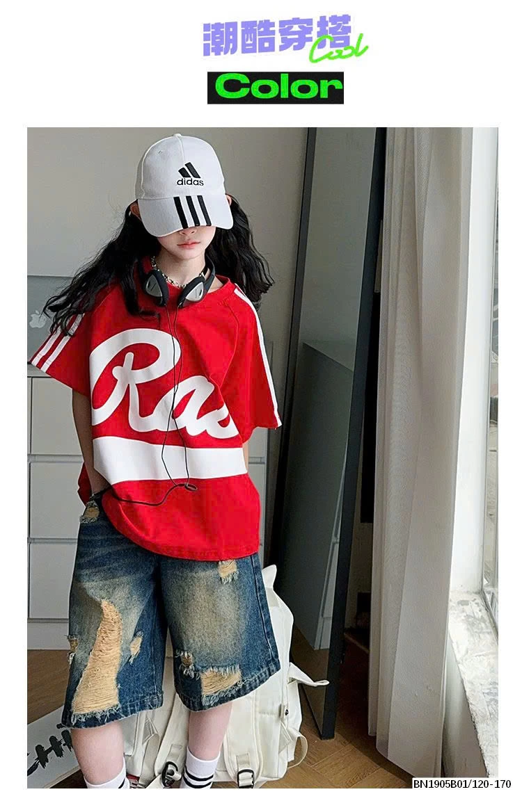 ÁO PHÔNG CHỮ PHỐI SHORT JEAN