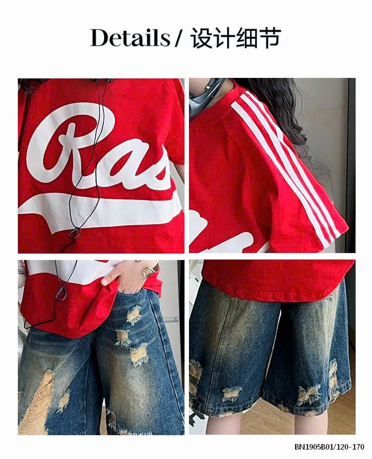 ÁO PHÔNG CHỮ PHỐI SHORT JEAN