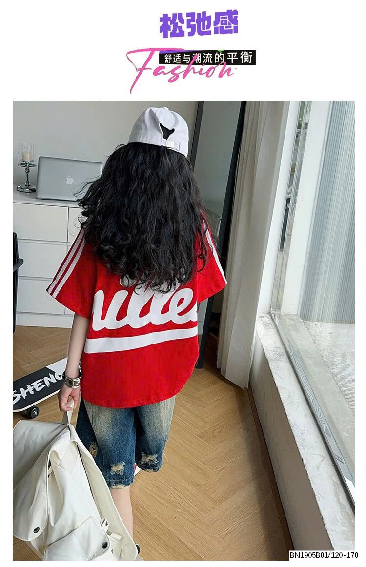 ÁO PHÔNG CHỮ PHỐI SHORT JEAN