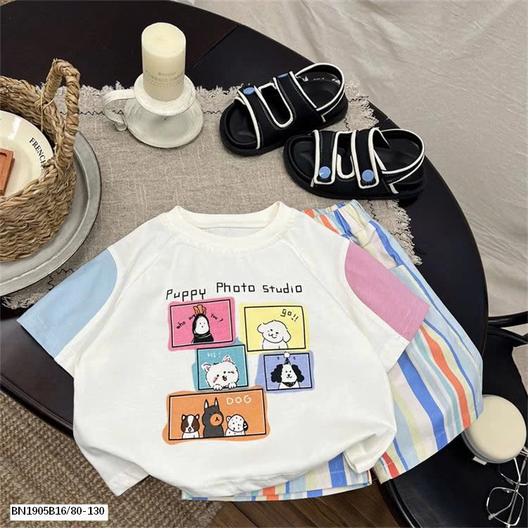 SET CỘC HOẠT HÌNH QUẦN KẺ SỌC