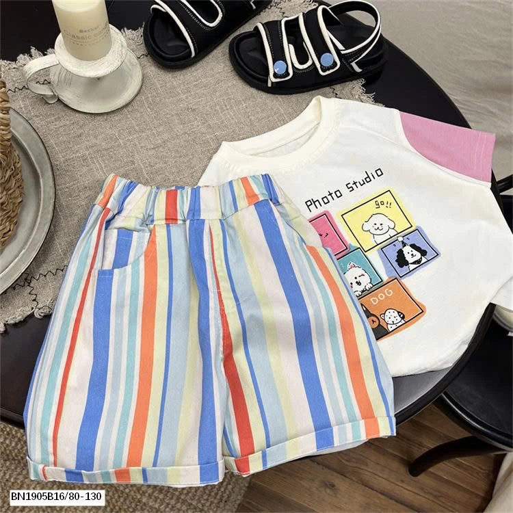 SET CỘC HOẠT HÌNH QUẦN KẺ SỌC